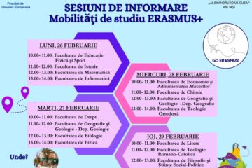 Sesiuni de informare – Mobilitati de studiu Erasmus+