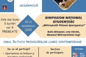 Simpozionul Național Studențesc „Mitropolit Pimen Georgescu” – în perioada 10-11 noiembrie 2025 Simpozionul Național Studențesc „Mitropolit Pimen Georgescu” – în perioada 10-11 noiembrie 2025